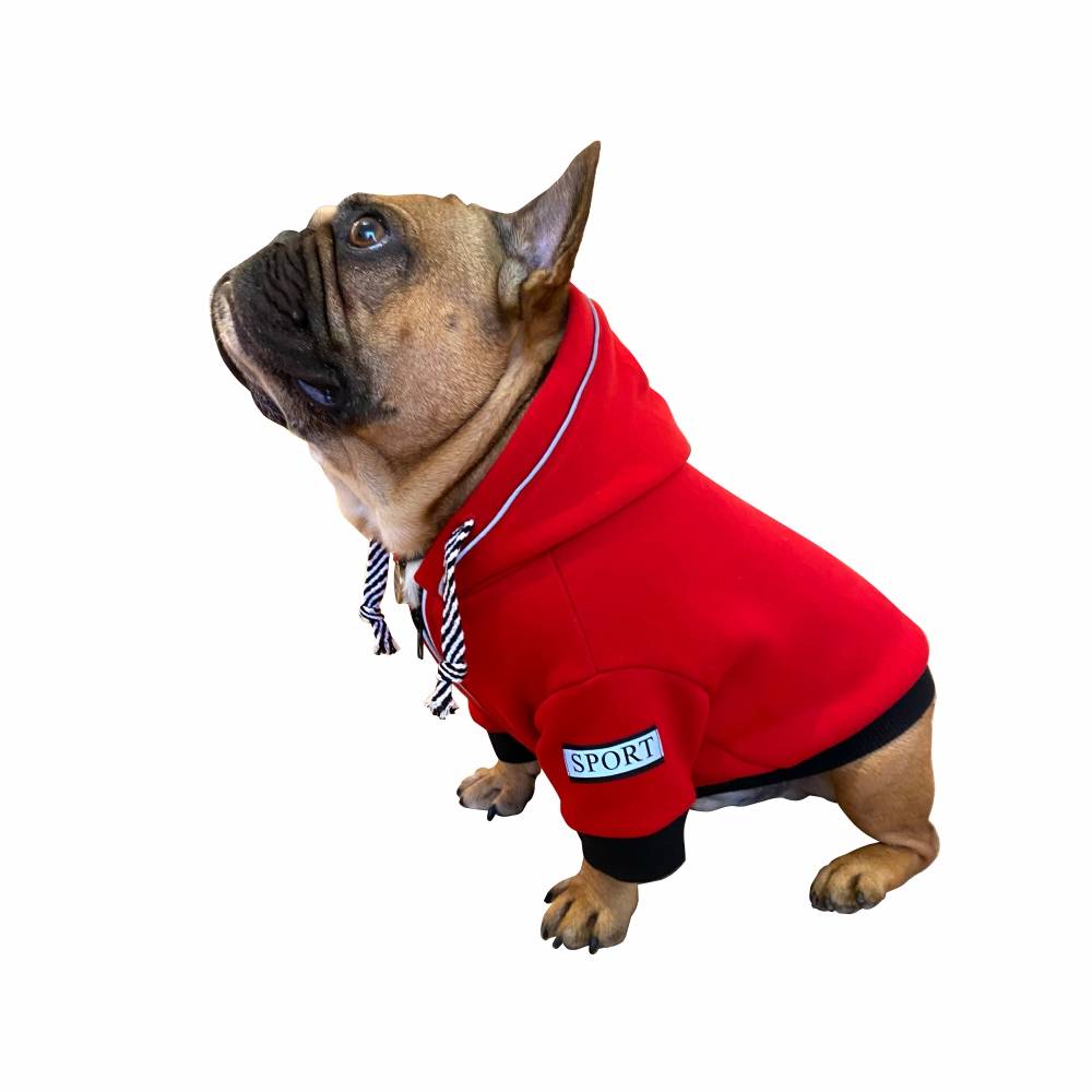 Толстовка для собак FORBULLDOGY Рост Mini размер S, красный ветровка для собак forbulldogy рост mini размер m разноцветная