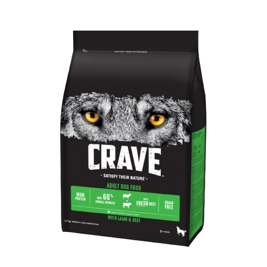 Корм для собак Crave Говядина, ягненок сух. 2,8кг