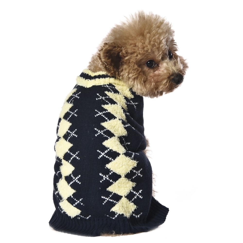 Свитер для собак Foxie Warmth and comfort M (длина спины 35см, обхват груди 44-48см) сине-желтый цена и фото