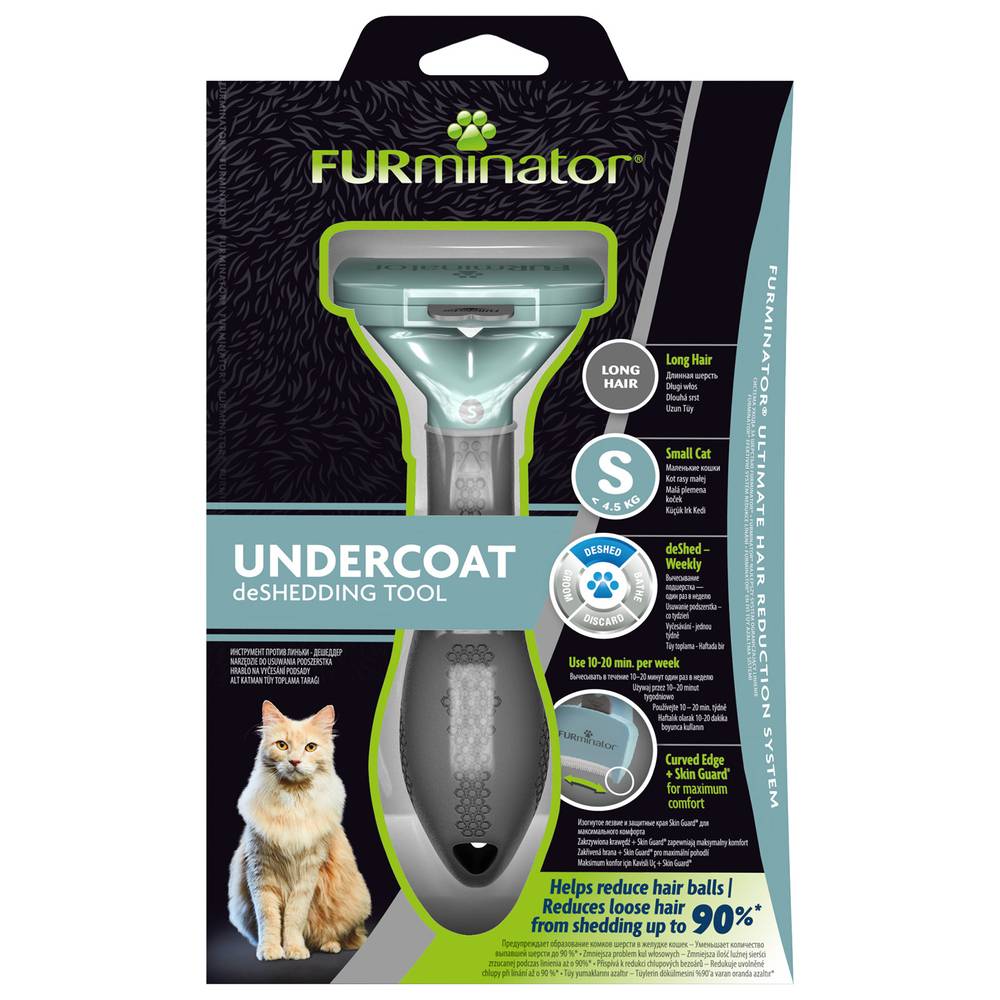 Фурминатор FURminator S для маленьких кошек c длинной шерстью furminator s фурминатор для мелких собак с длинной шерстью