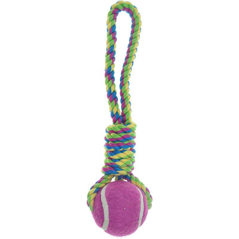 Игрушка для собак CHOMPER Puppy Теннисный мяч на канате игрушка для кошек chomper bright светящийся плетеный мяч