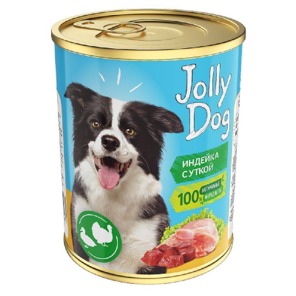 Корм для собак Зоогурман Jolly Dog индейка с уткой банка 350г
