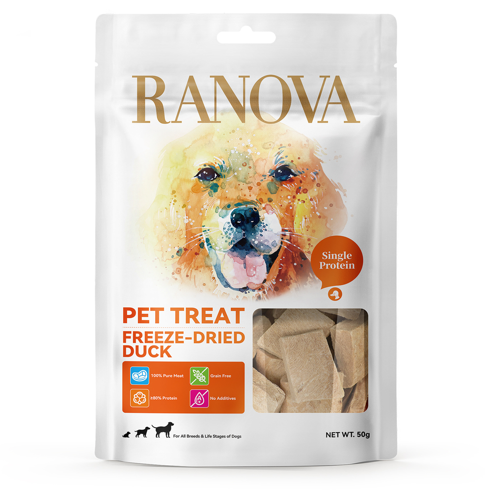 Лакомство для собак RANOVA сублимированное Утка 50г 585₽