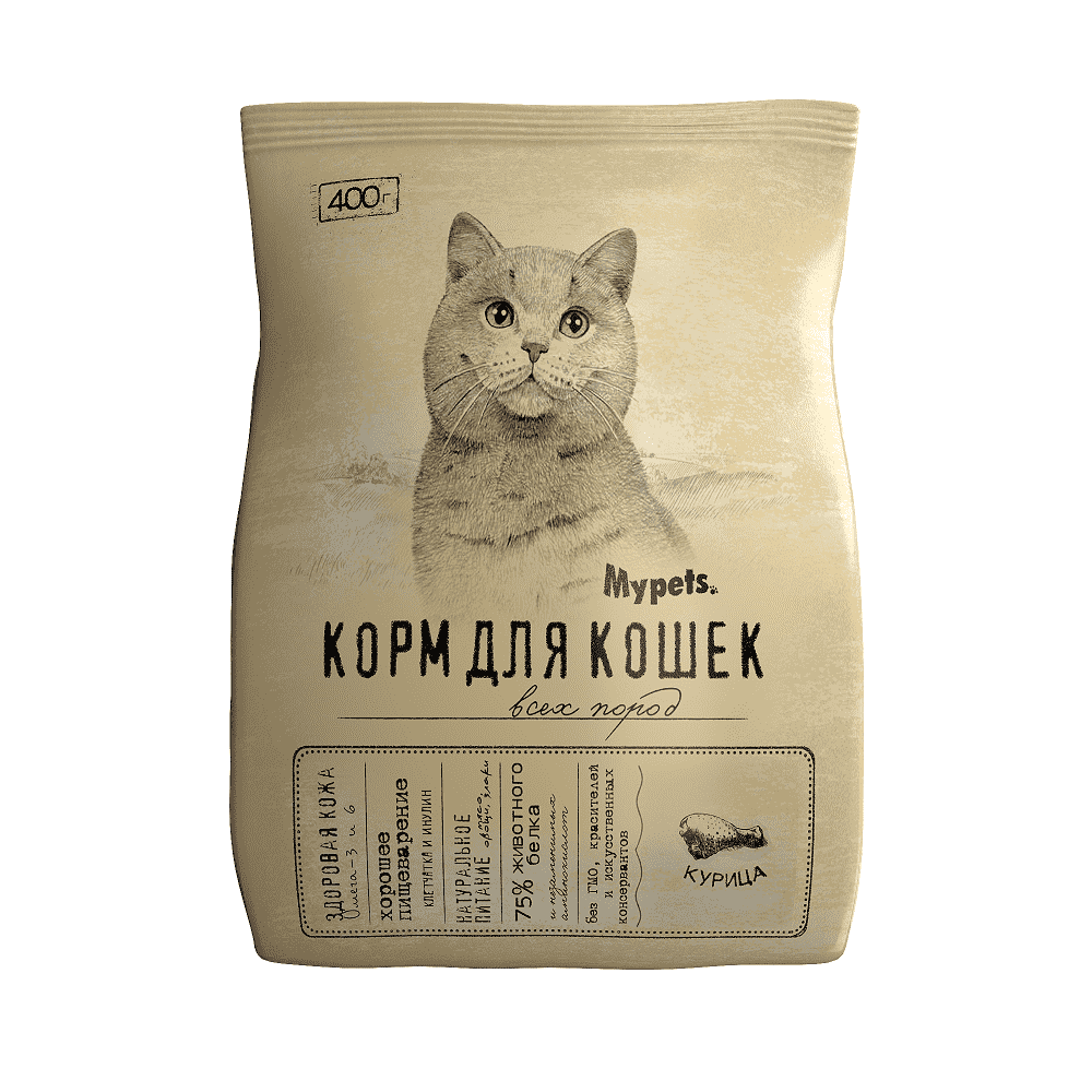 Корм для кошек MYPETS с курицей сух 400г 305₽