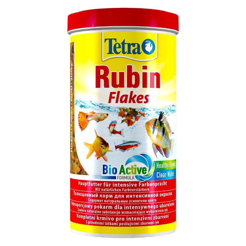 Корм для рыб TETRA Rubin в хлопьях для улучшения окраса всех видов рыб 1л корм tetra pond flakes для прудовых рыб в хлопьях 1 л