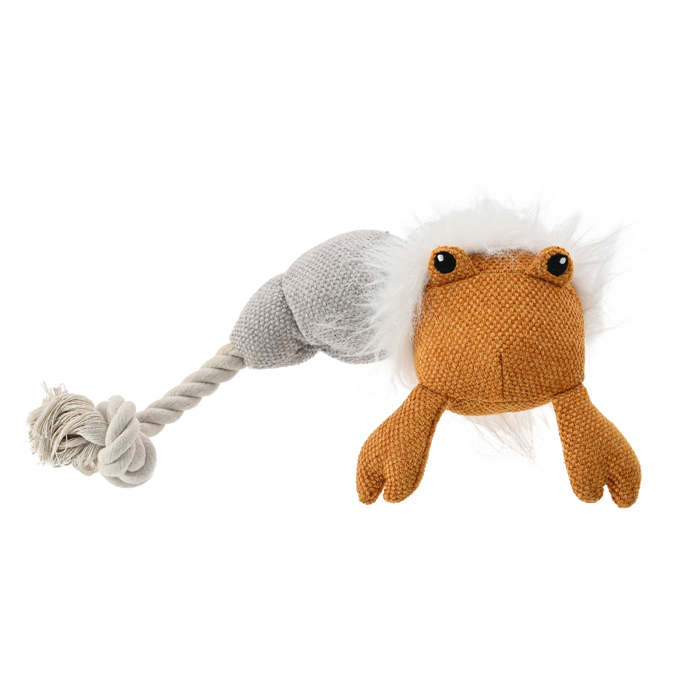 Игрушка для собак Foxie Sea Life Рак-отшельник с пищалкой и шуршалкой 27x14см плюш