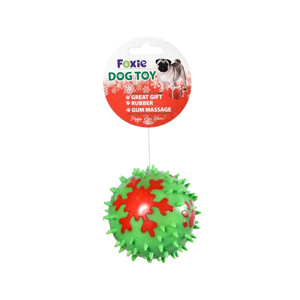 Игрушка для собак Foxie Мяч рельефный 8см ТПР зеленый игрушка для животных nposs мяч с лентами зеленый