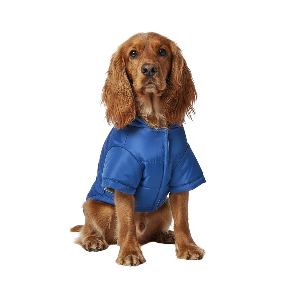 Куртка для собак Foxie Heldi синяя с капюшоном р L длина спины 40см 474₽