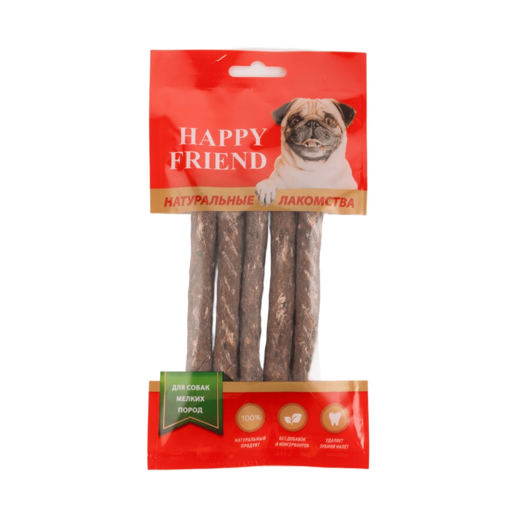 Лакомство для собак HAPPY FRIEND Палочки говяжьи для мелких пород 40г