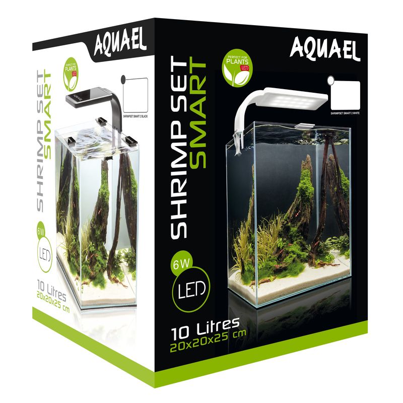 Аквариум AQUAEL SHRIMP SET SMART LED PLANT ll 10 белый (10 л) аквариум aquael shrimp set smart led d n 10 10л черный 20х20х25см