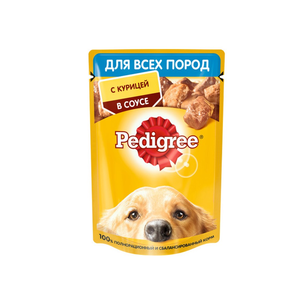 Корм для собак Pedigree Курица в соусе пауч 85г корм для собак pedigree говядина ягненок пауч 85г