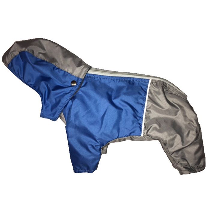 Комбинезон для собак МОХНАТЫЕ УШКИ двухцветный молния сверху утепленный XL