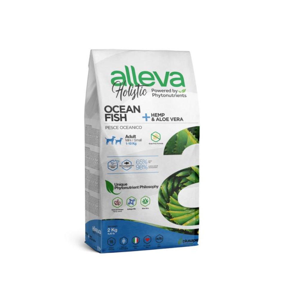 Корм для собак Alleva Holistic для мелких пород океаническая рыба с коноплей и алое вера сух 2кг 4090₽