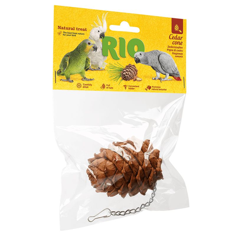 Лакомство-игрушка для птиц RIO Кедровая шишка 1шт цена и фото