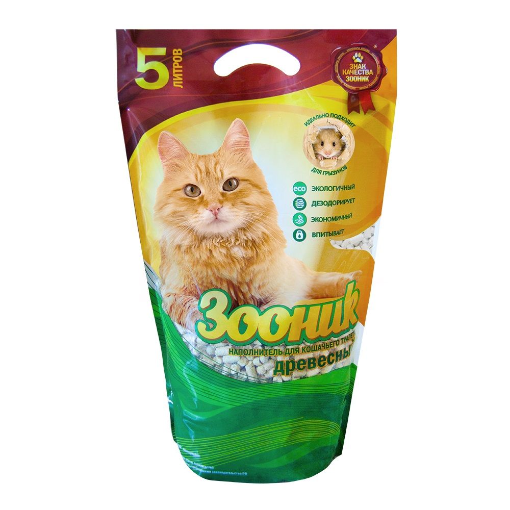 Наполнитель для кошачьего туалета ЗООНИК древесный 5л
