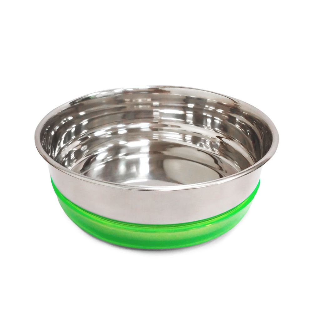 Миска для собак TRIOL металлическая с салатовой резинкой 300мл