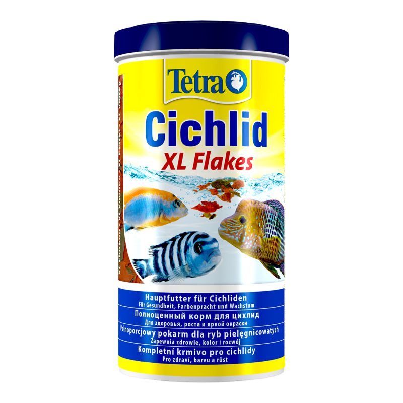 Корм для рыб TETRA Cichlid XL Flakes для для всех видов цихлид, крупные хлопья 1000мл корм tetra cichlid colour mini для всех видов цихлид для улучшения окраса