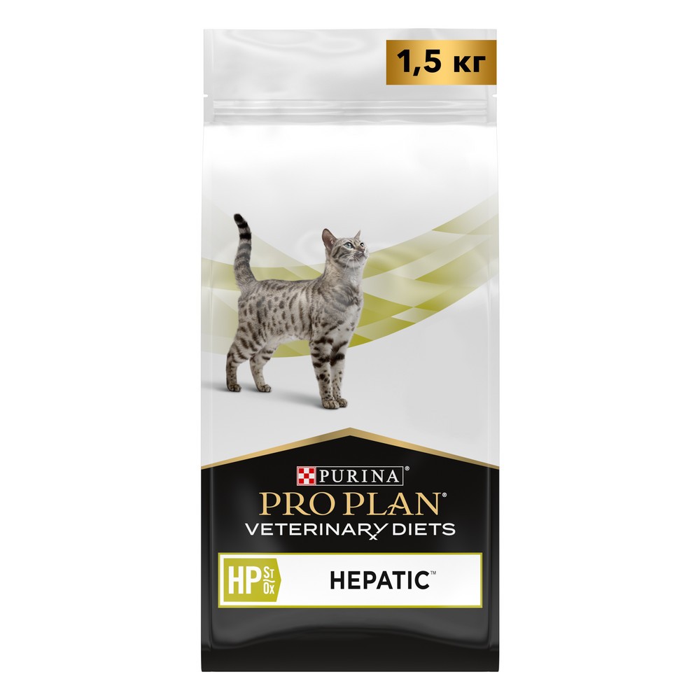цена Корм для кошек Pro Plan Veterinary Diets HP при хронической печеночной недостаточности сух. 1,5кг