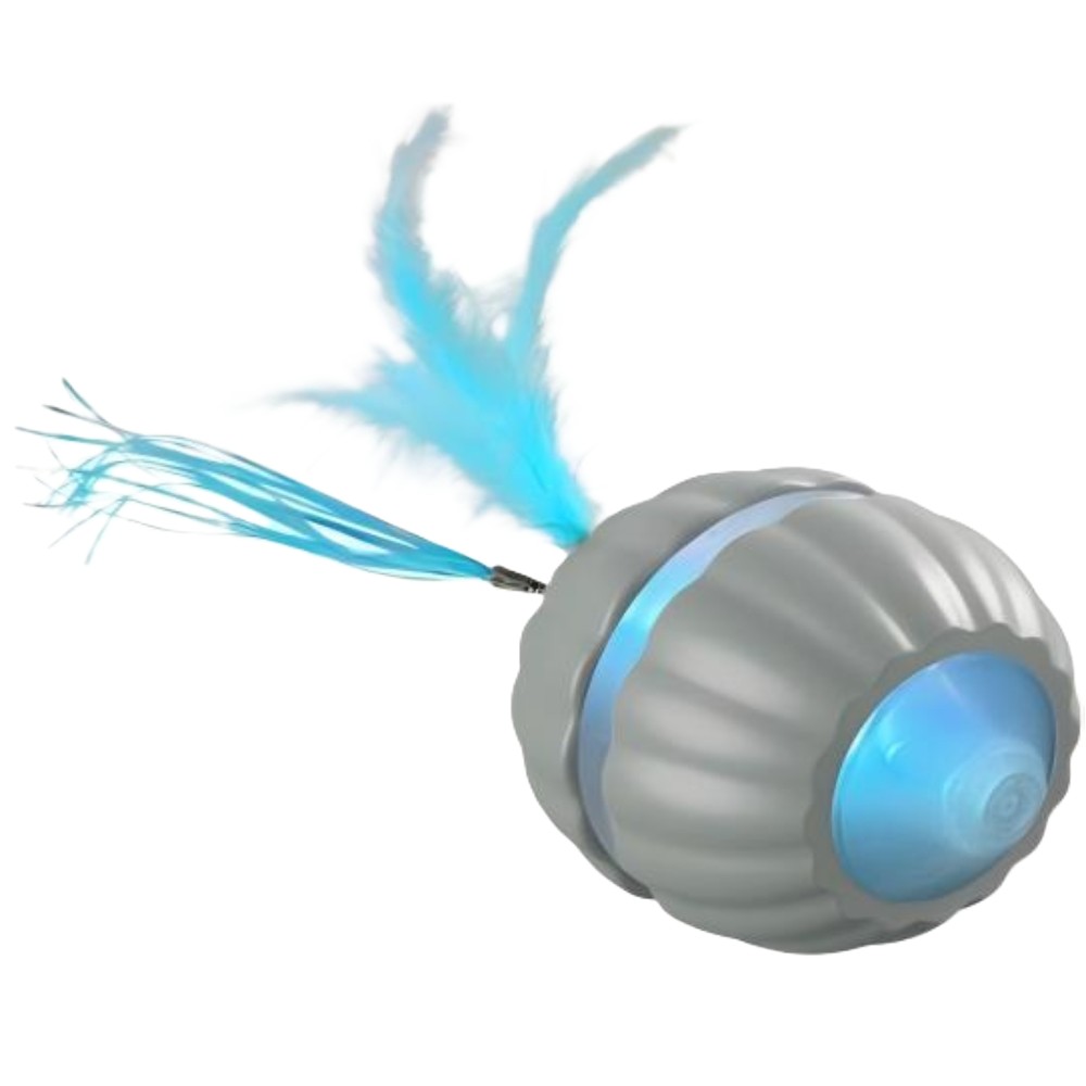 Игрушка для кошек Foxie Мячик интерактивный с пером 8,5х8,5см