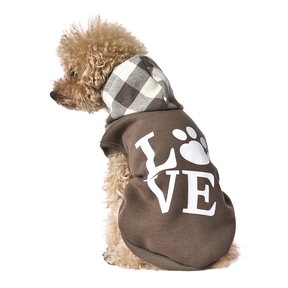 Толстовка для собак Foxie Love XS (длина спины 25см, обхват груди 28-32см) коричневая цена и фото