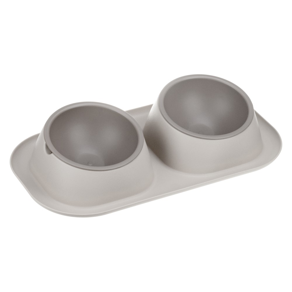 Миска для животных Foxie Grace двойная пластиковая 2х200мл капучино 299₽