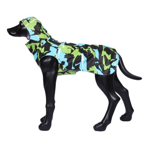 Дождевик для собак RUKKA 50 см Лайм/бирюзовый брелок для собак с гравировкой мальтипу лайм