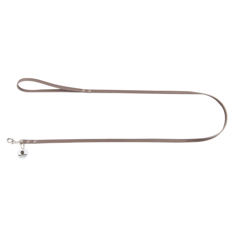 Поводок для собак MrKranch из натуральной кожи с QR-адресником бежевый 130см 10мм 2610₽