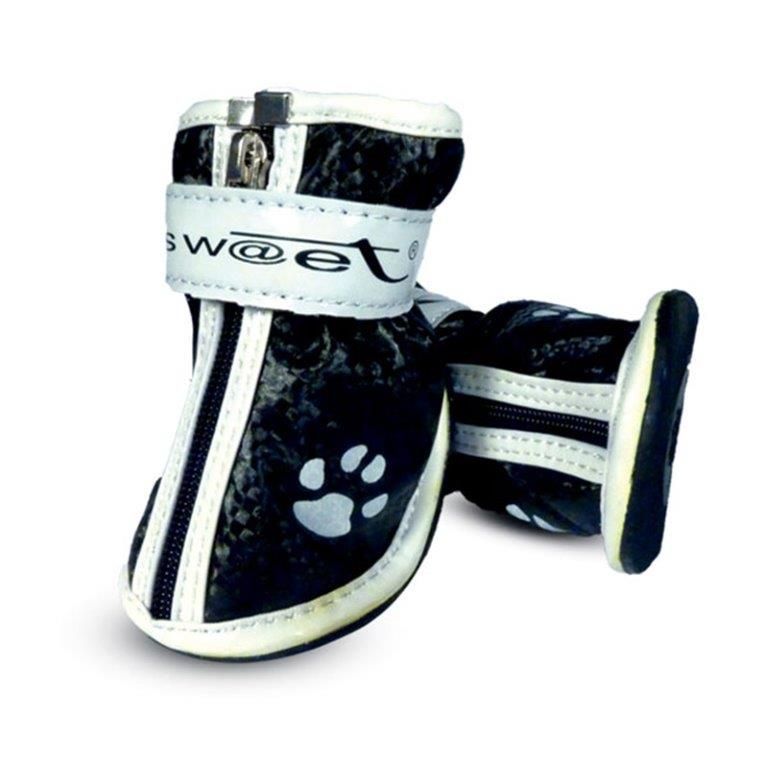 Ботинки для собак TRIOL черные с лапками 40х30х40мм ботинки для собак triol черные с красным 60х55х70мм