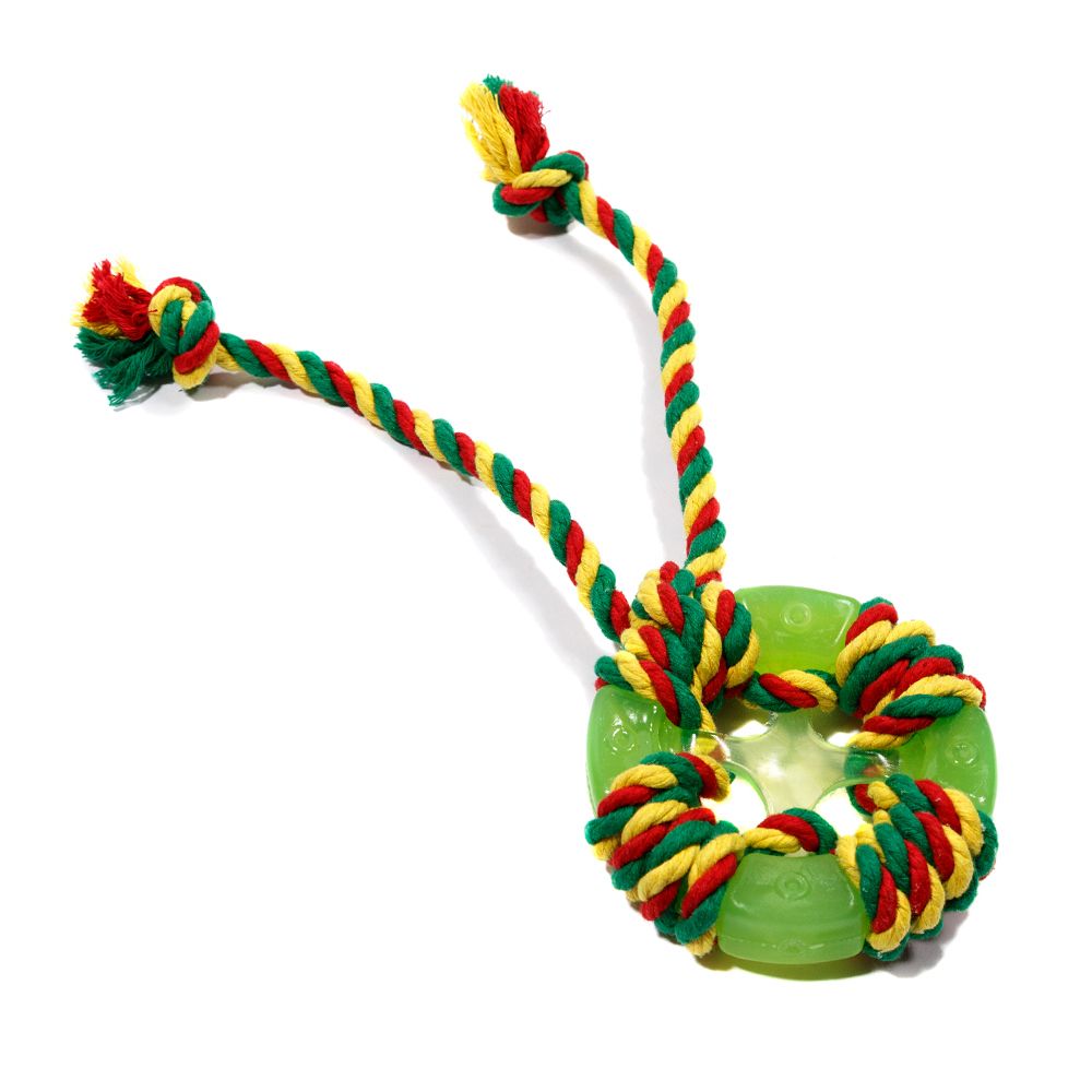 Игрушка для собак DOGLIKE Кольцо Космос с канатом (Зеленый) игрушка для собак doglike кольцо мини с канатом зеленый