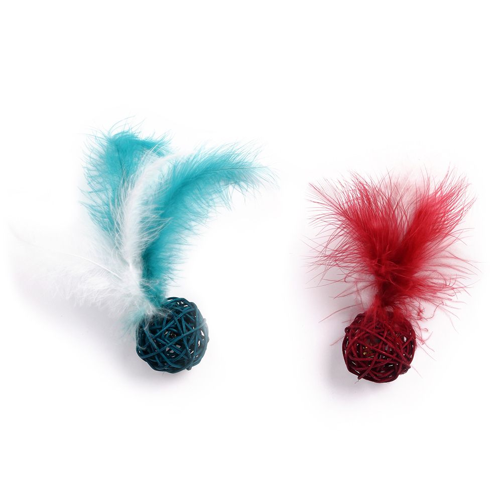 Игрушка для кошек CHOMPER Berry Frost Набор Плетеные мячи с перьями 2 шт игрушка для кошек chomper набор мышки с пером 2 шт уп