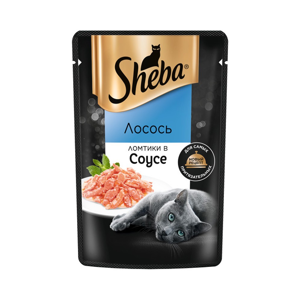 Корм для кошек SHEBA ломтики в соусе лосось пауч 75г корм влажный sheba для кошек ломтики в желе с курицей 28шт х 75г