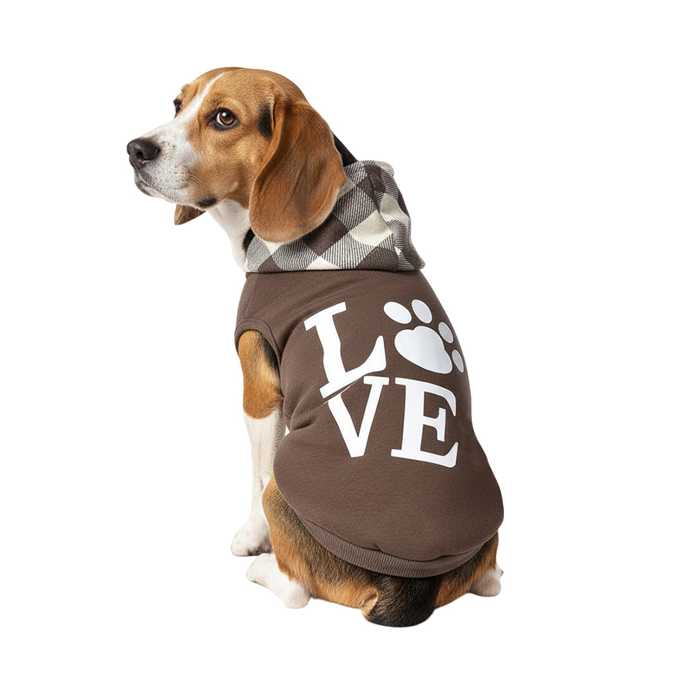 Толстовка для собак Foxie Love коричневая р. L (длина спины 40см, обхват груди 40-44см)