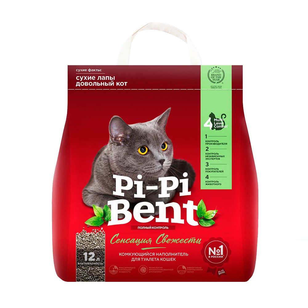 Наполнитель для кошачьего туалета PI-PI BENT Сенсация свежести комкующийся 5кг pi pi bent наполнитель комкующийся для туалета кошек 15 кг х 4 шт