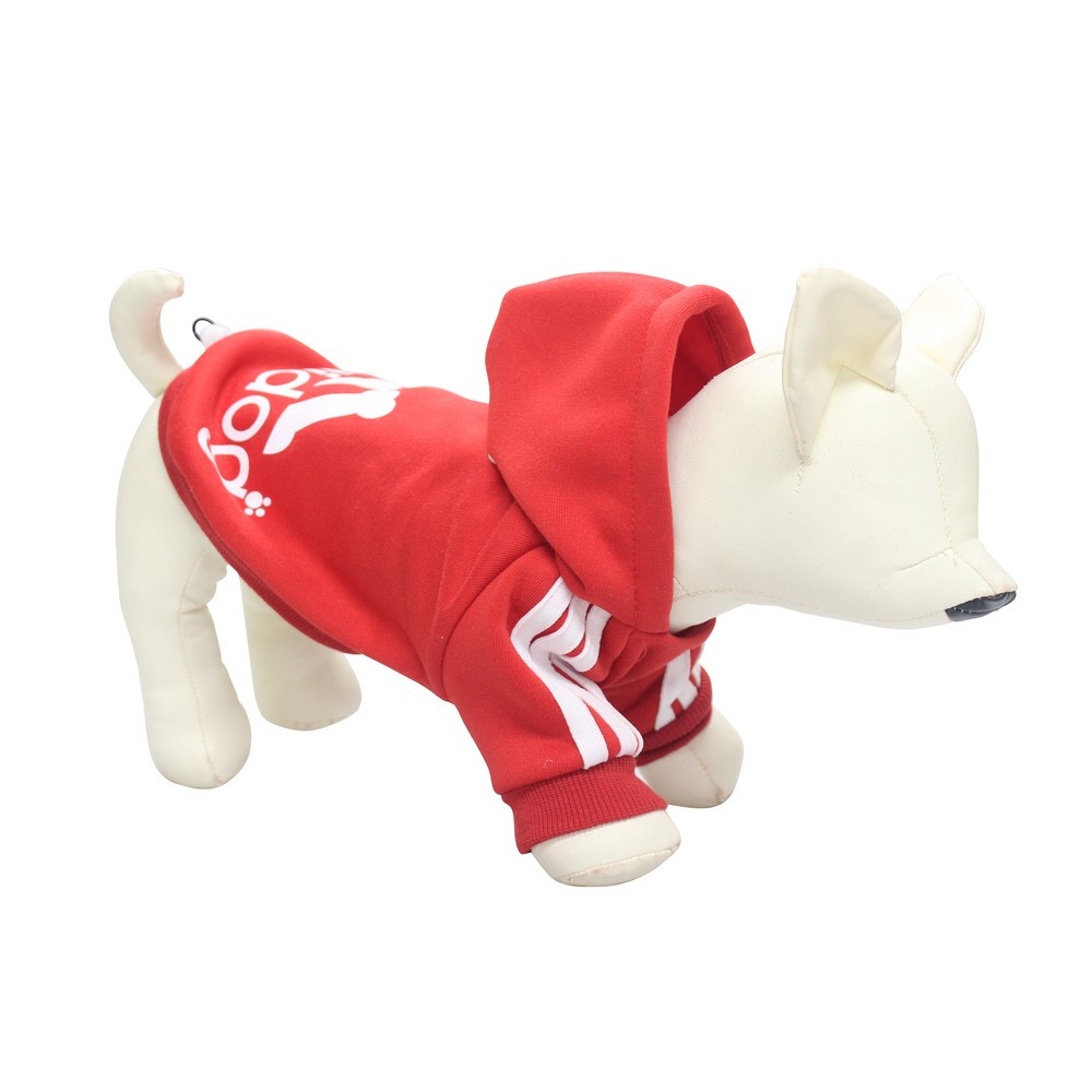 Толстовка для собак Foxie Adidog Sport XL (длина спины 45см, обхват груди 58-62см) красная