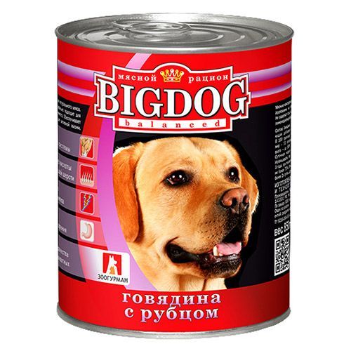 Корм для собак Зоогурман Big Dog Говядина с рубцом конс.