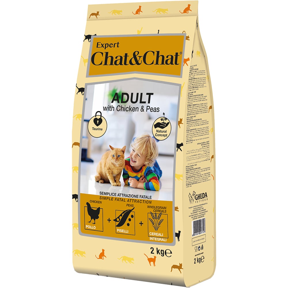 Корм для кошек CHAT&CHAT Expert Premium курица с горохом сух. 2кг цена и фото