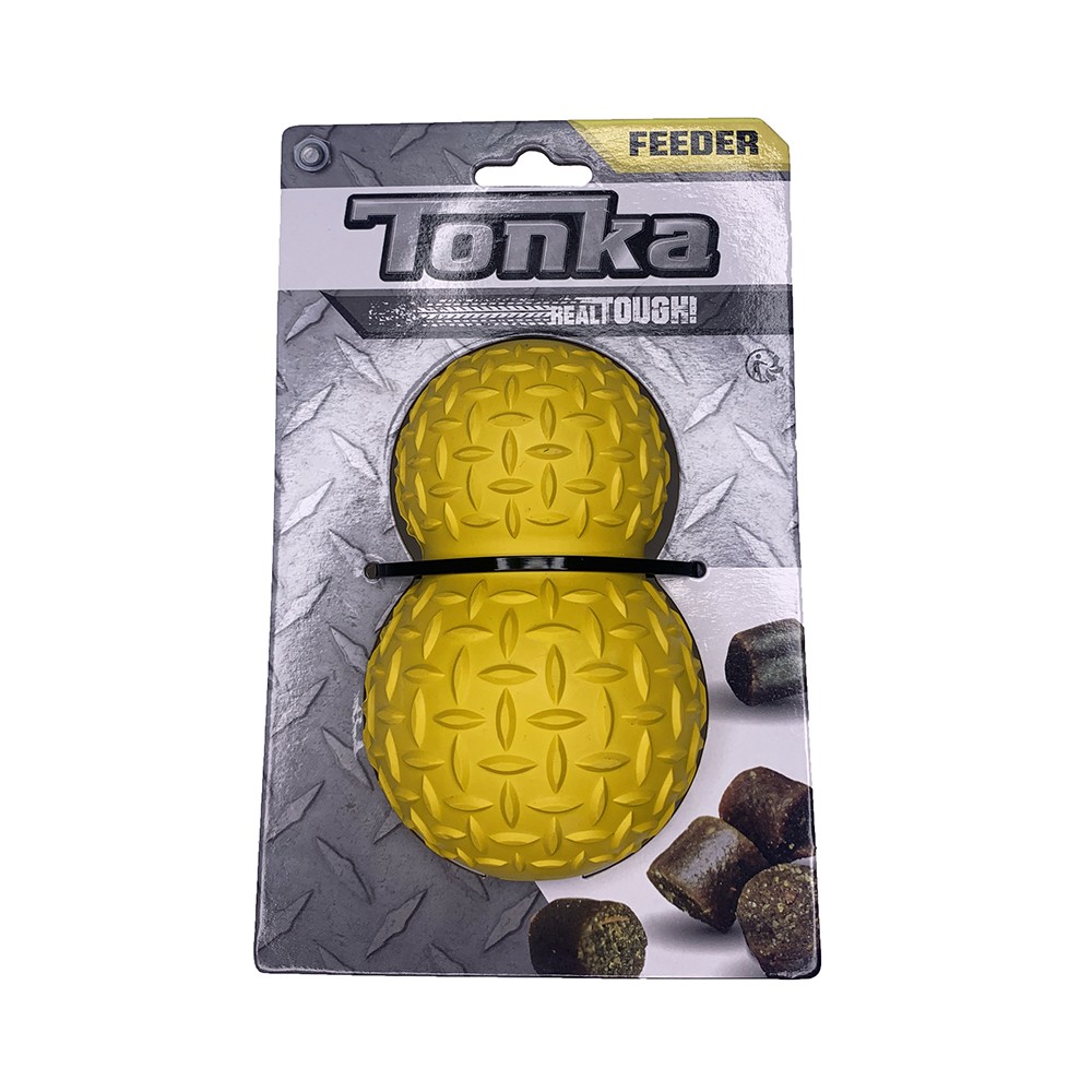 Игрушка-дозатор лакомств для собак TONKA рифленая, цвет желтый 12,7см