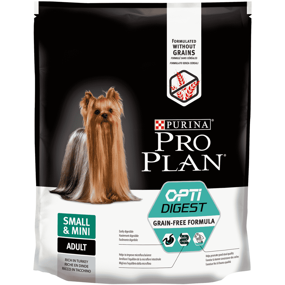 Корм для собак Pro Plan Grain free мелк.и карл.пород с чувствит.пищеварением, с индейкой сух. 700г