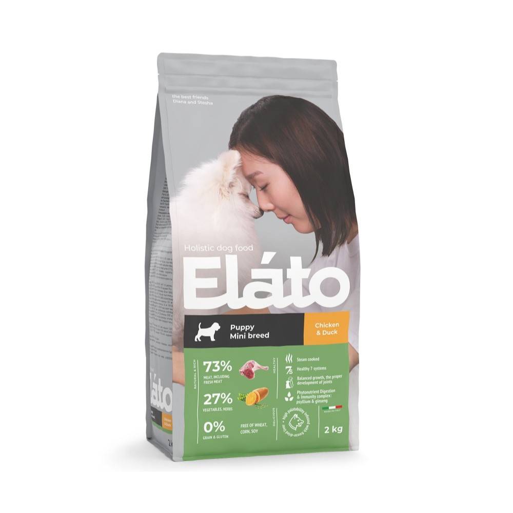 корм для котят elato holistic курица с уткой сух 300г Корм для щенков Elato Holistic для мелких пород, курица, утка сух. 2кг