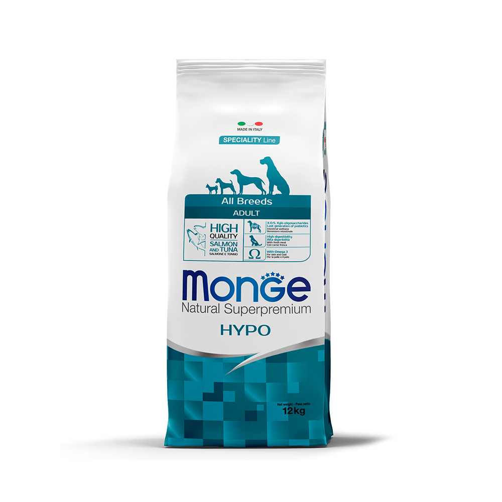 Корм для собак Monge Dog Speciality Hypoallergenic гипоаллергенный, лосось, тунец сух. 12кг