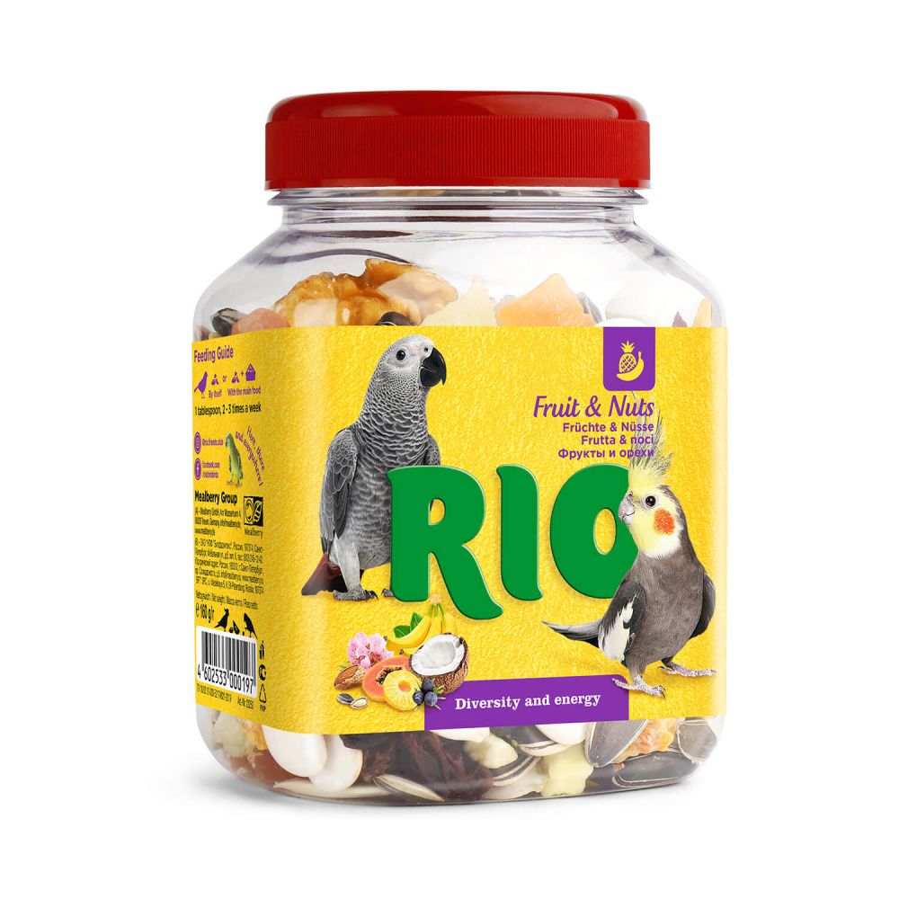 Лакомство для птиц RIO Фруктово-ореховая смесь 160г смесь для птиц минеральная rio 520 г