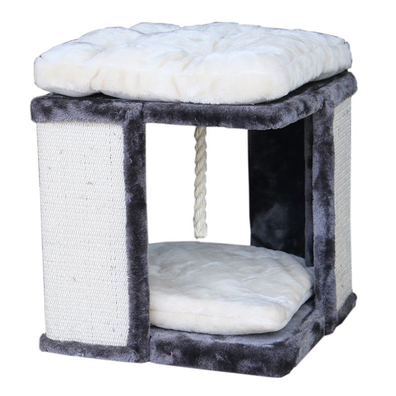 Когтеточка для кошек Foxie House 40х40х42см серо-белая 8650₽