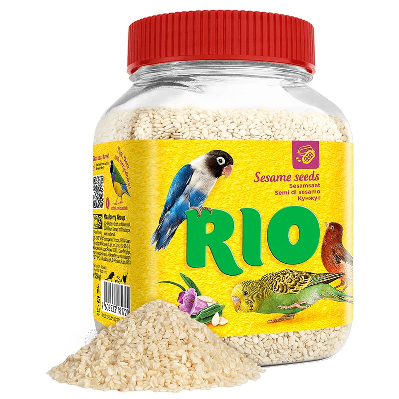 Лакомство для птиц RIO кунжут 250г rio песок гигиенический для птиц 2 кг