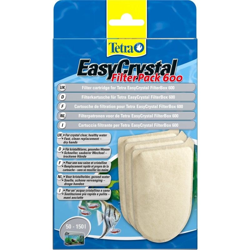 цена Фильтрующий материал TETRA для внут. фильтра EasyCrystal FilterPack С 600 картриджи с актив.углем 3шт