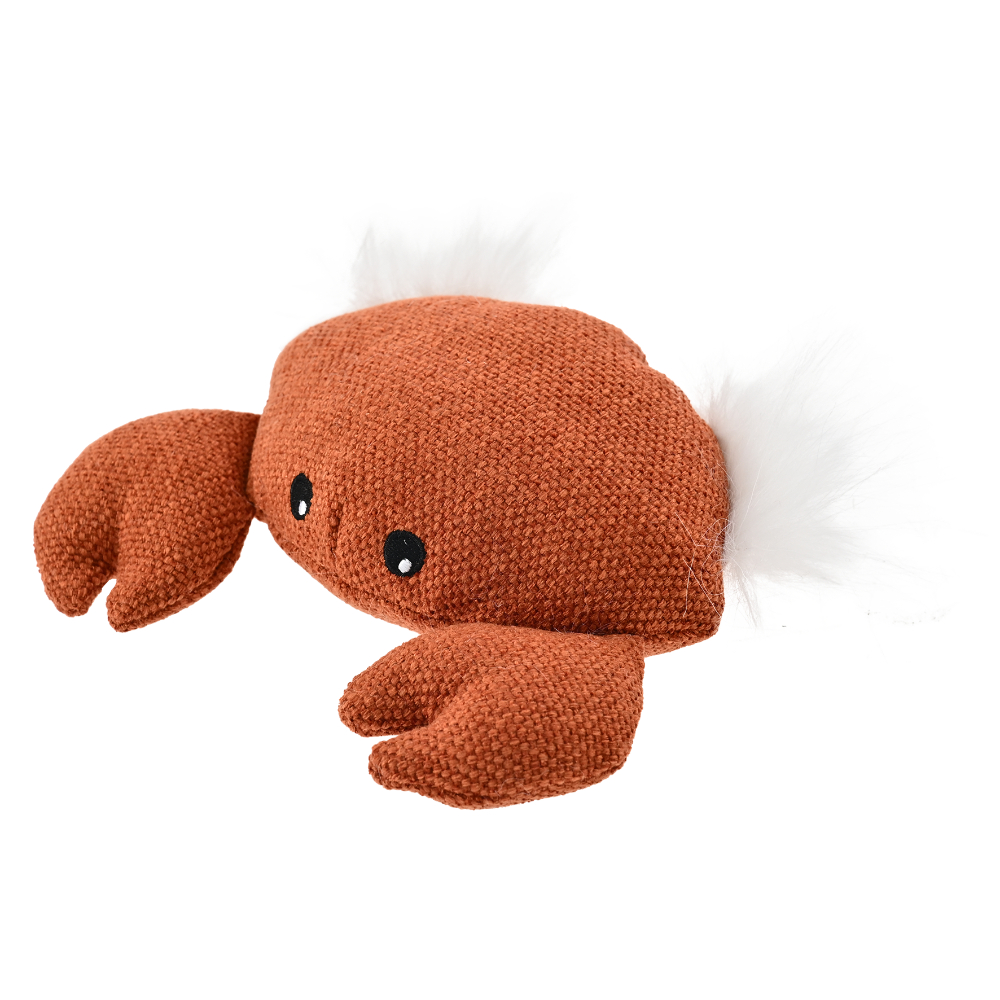 Игрушка для собак Foxie Sea Life Краб с пищалкой и шуршалкой 16,5х14cм плюш