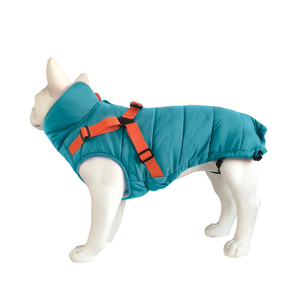 Попона для собак TRIOL Outdoor утепленная со шлейкой Active L, бирюзовая, размер 35см попона для собак triol утепленная медвежонок l размер 35см