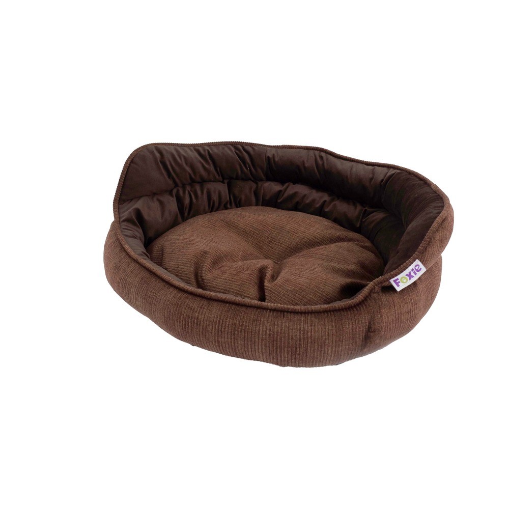 Лежак для животных Foxie Prestige Round 56x53х27см овальный коричневый шнурки mr lacy hikies round коричневый