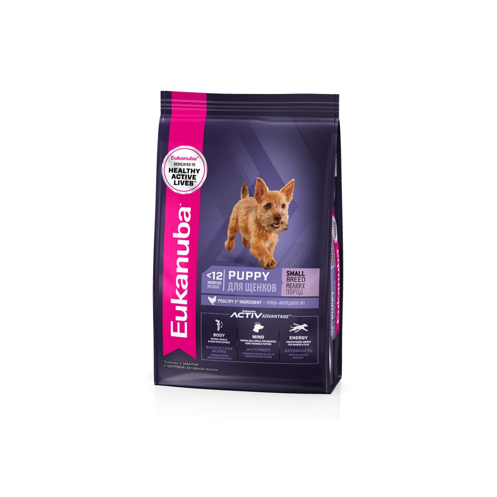 Корм для щенков Eukanuba Puppy Small Breed для мелких пород сух 800г 840₽