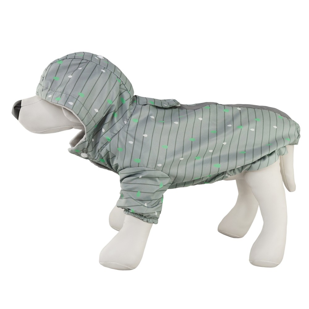 Дождевик-куртка для собак Не Один Дома Drop, серый, L, длина спинки - 40см дождевик куртка одежда для собак не один дома самоцвет разноцветный s длина спинки 30 см