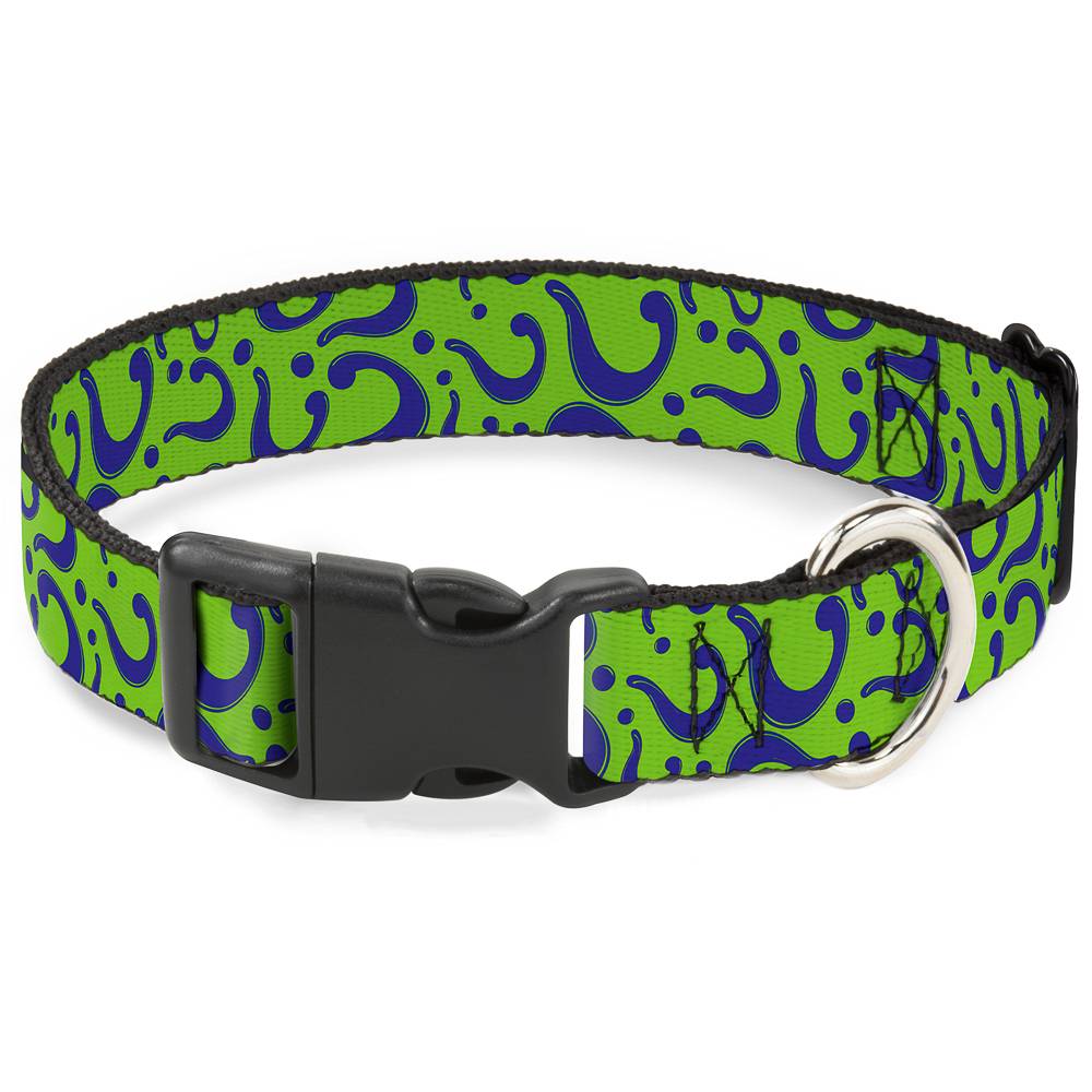 Ошейник для собак Buckle-Down Загадочник Лого с пластиковой застёжкой 23-38см зеленый цена и фото